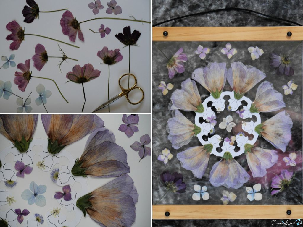 Pressed Flower Girls Wall Art in Progress   @FanningSparks