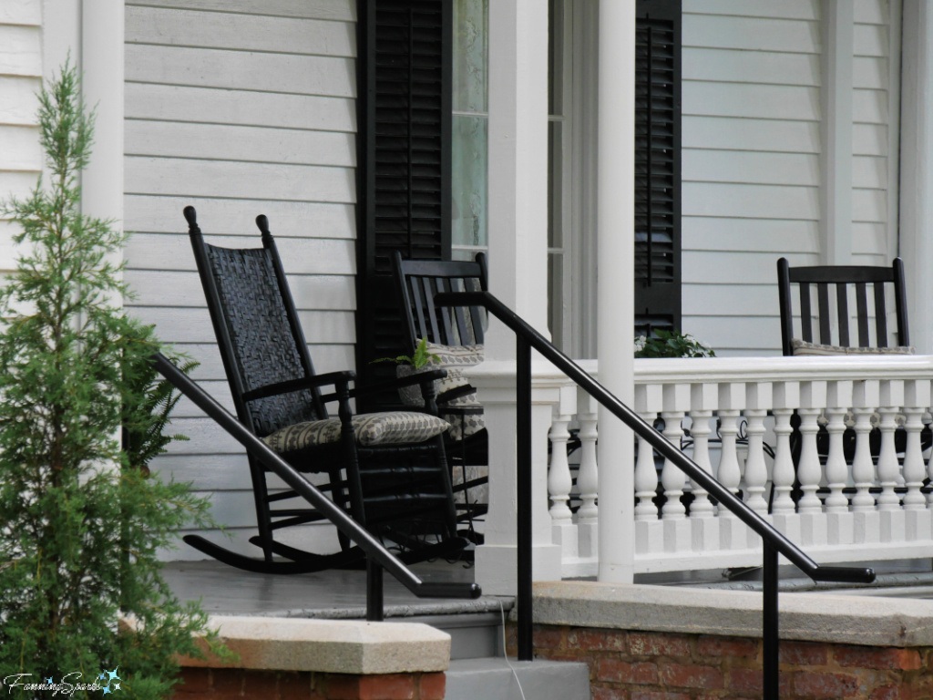 Rocking Chairs on Front Porch of Owen-Landry House in Madison Georgia   @FanningSparks