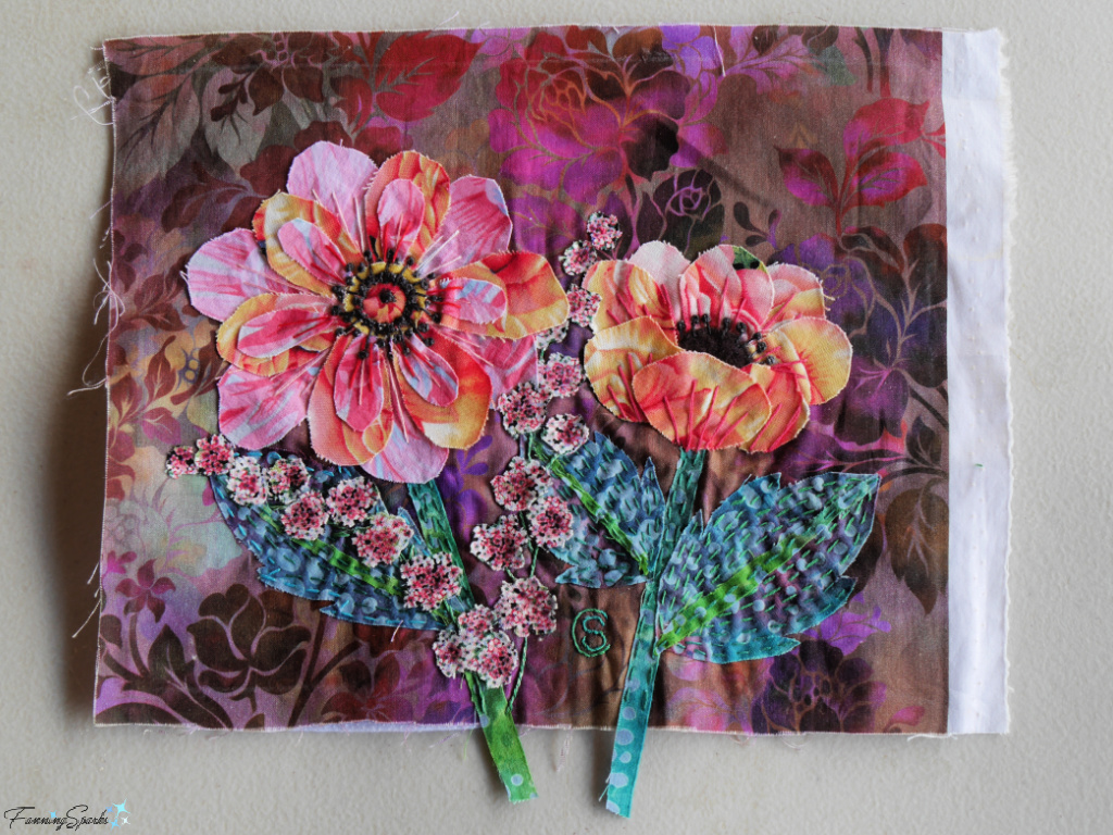 Slow Stitched Fabric Collage by Silke Cliatt   @FanningSparks