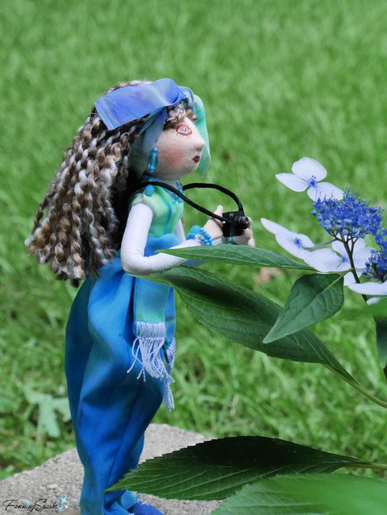 Snappy Sparks Taking Pics – OOAK Cloth Art Doll by FanningSparks   @FanningSparks