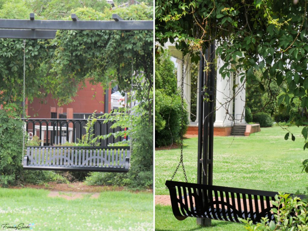 Swinging Seats in Town Park in Madison Georgia   @FanningSparks