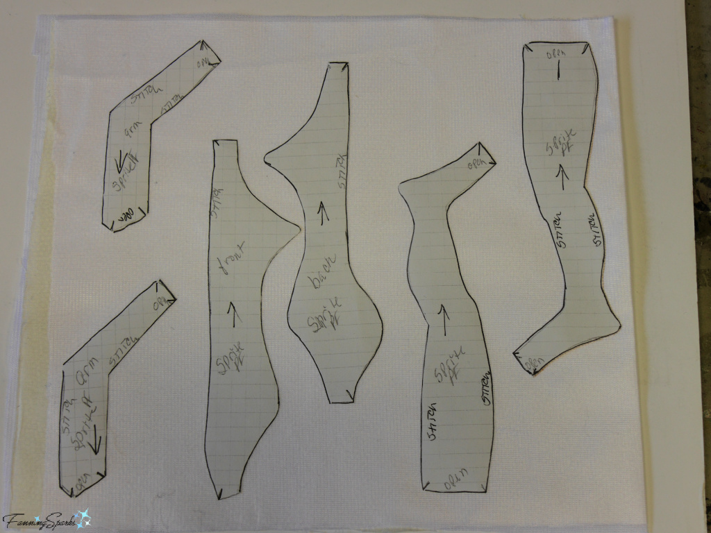 Using Freezer Paper to Cut Parts for My Cloth Art Doll Body   @FanningSparks