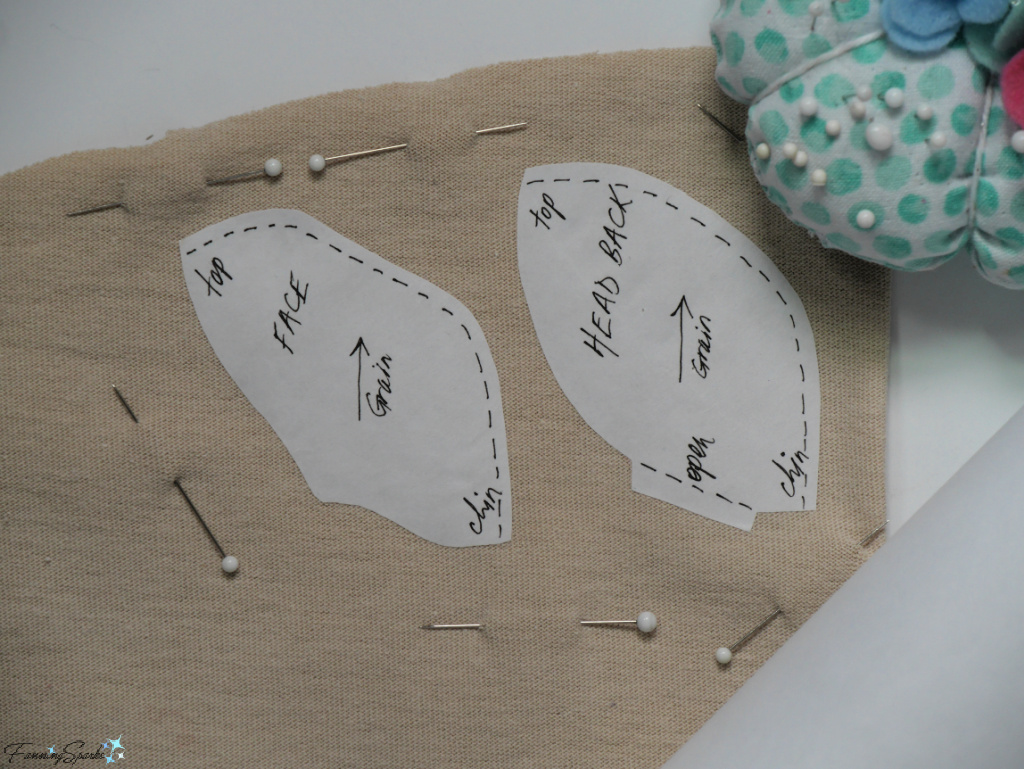 Using Freezer Paper to Cut Parts for My Cloth Art Doll Head   @FanningSparks