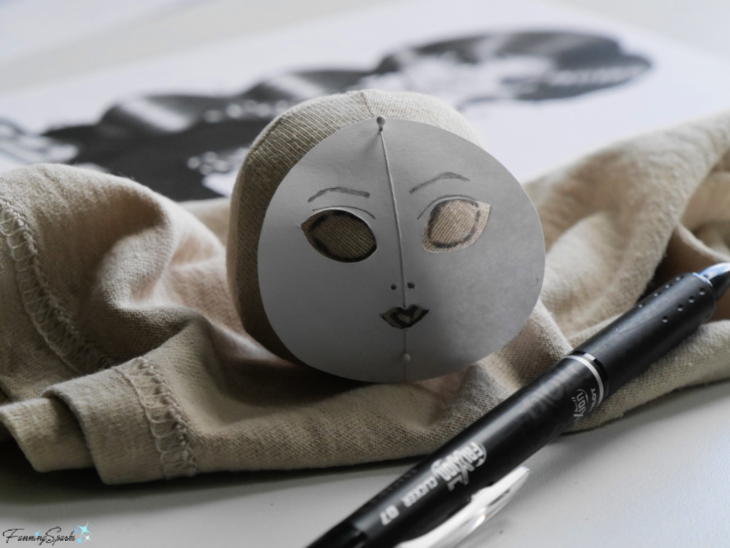 Using Template for Face on My Cloth Art Doll    @FanningSparks