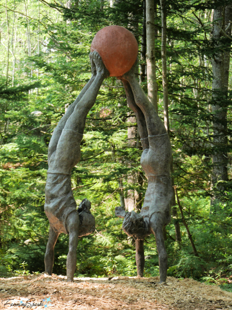 Balancing Ball Sculpture by Ivan Higgins in Sculpture Garden Liverpool NS   @FanningSparks