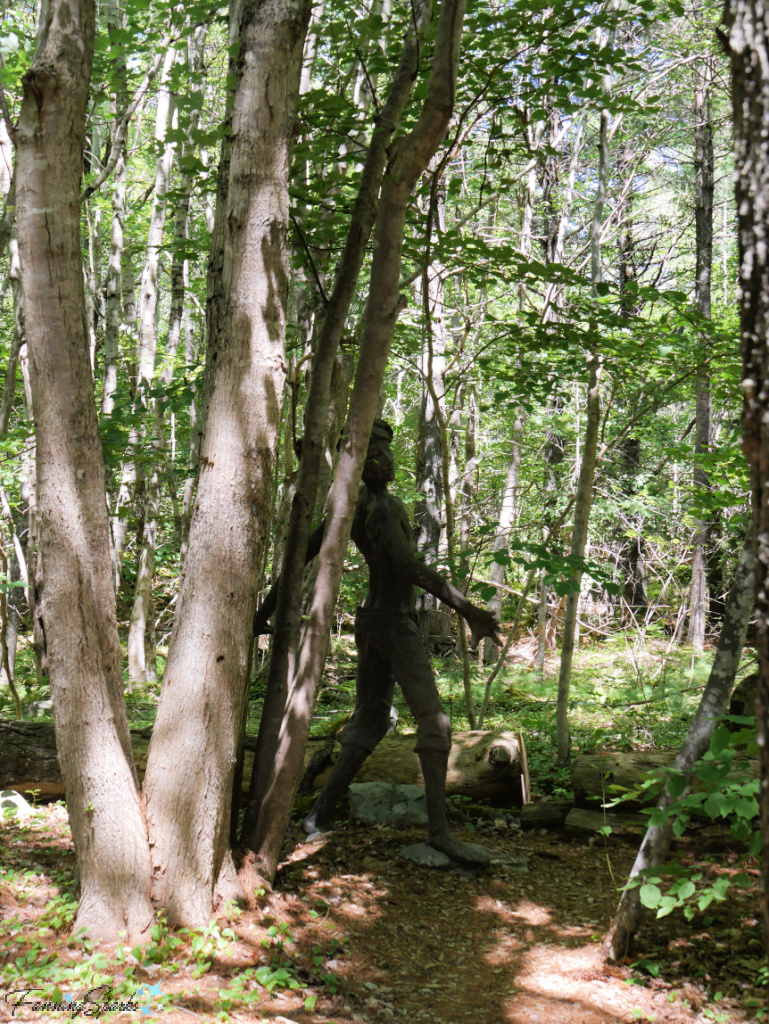 Boy Hiding Sculpture by Ivan Higgins in Sculpture Garden Liverpool NS   @FanningSparks