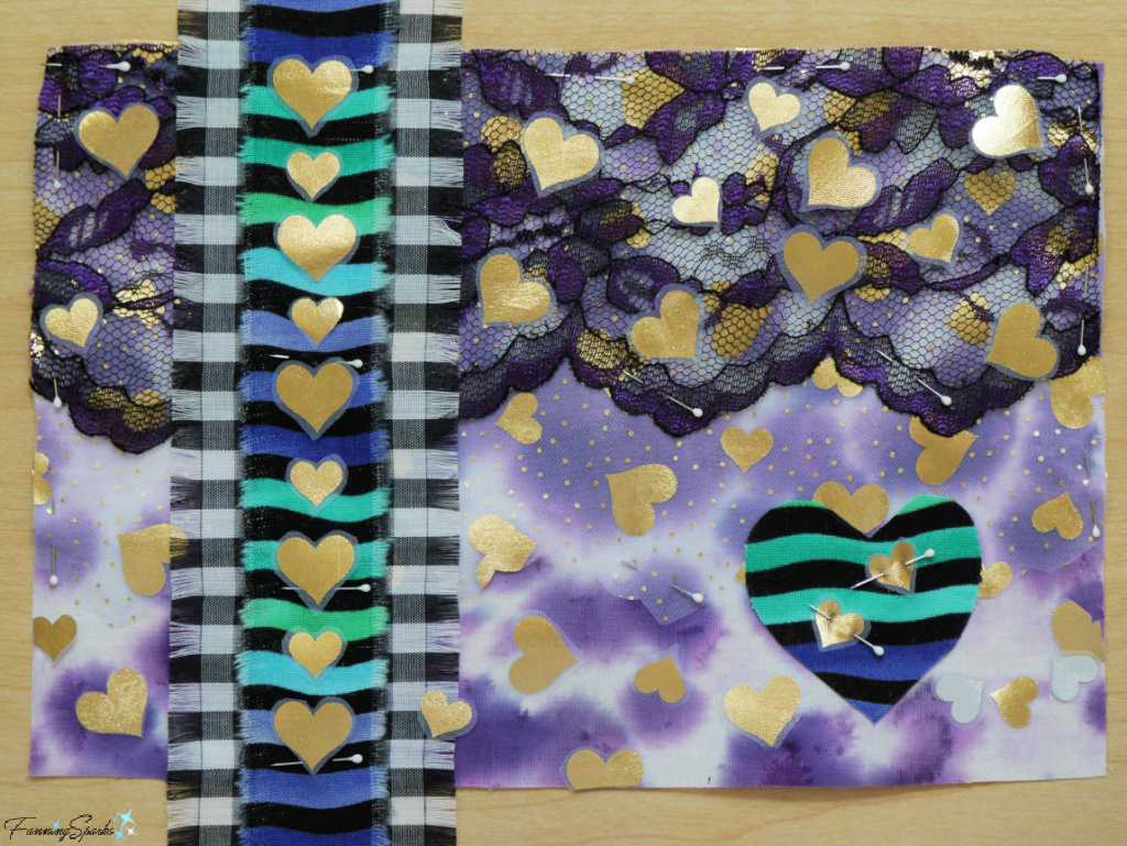 Gold Heart Layering Options for My Heart Textile Collage   @FanningSparks