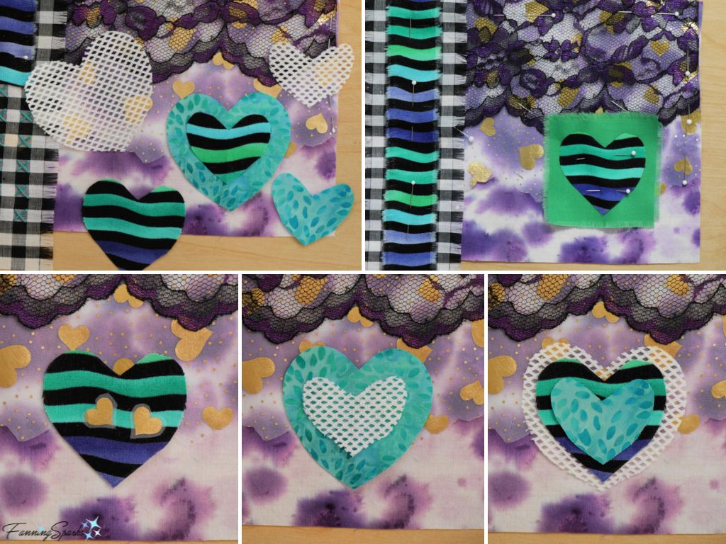 Heart Focal Point Options for My Heart Textile Collage   @FanningSparks