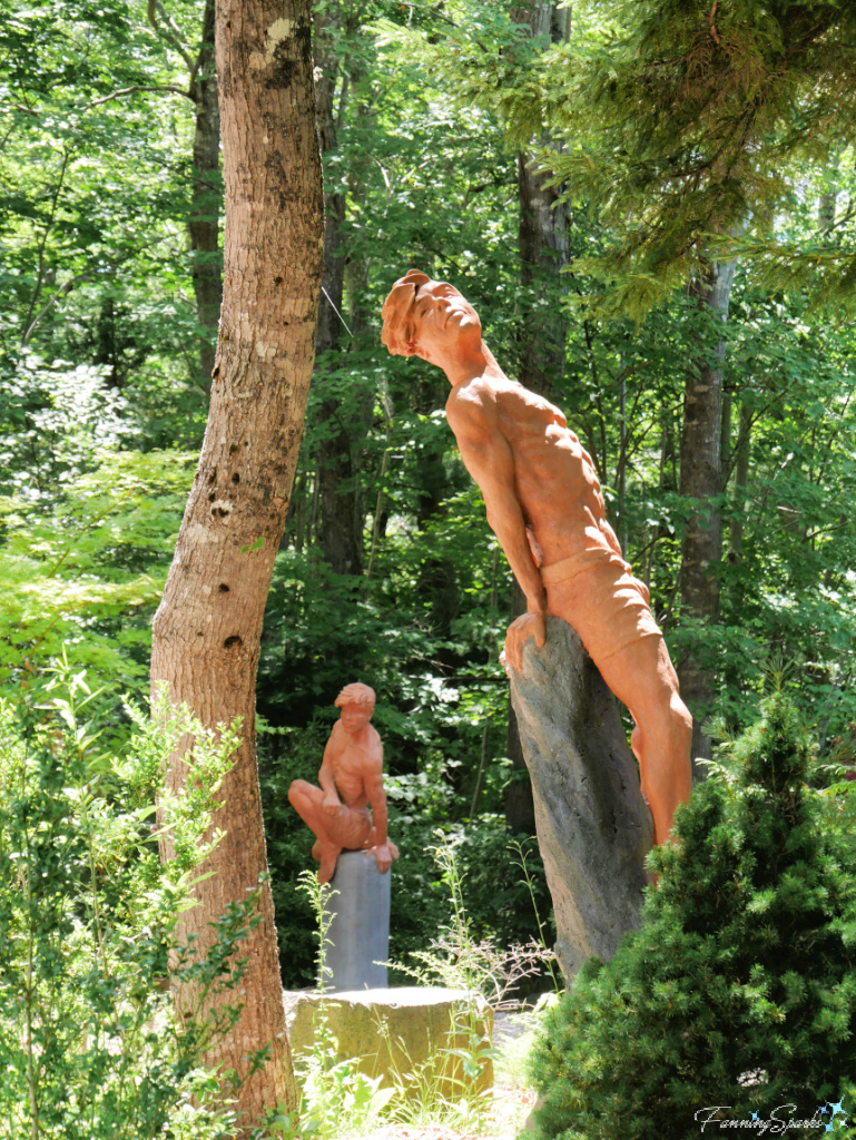 Man Leaning Sculpture by Ivan Higgins in Sculpture Garden Liverpool NS   @FanningSparks