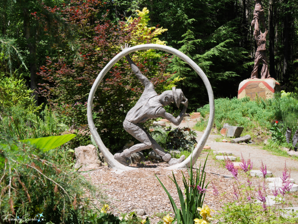 Man in a Hoop Sculpture by Ivan Higgins in Sculpture Garden Liverpool NS   @FanningSparks