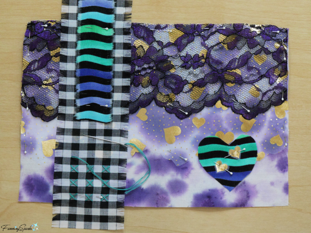 Modified Vertical Stripe for My Heart Textile Collage   @FanningSparks