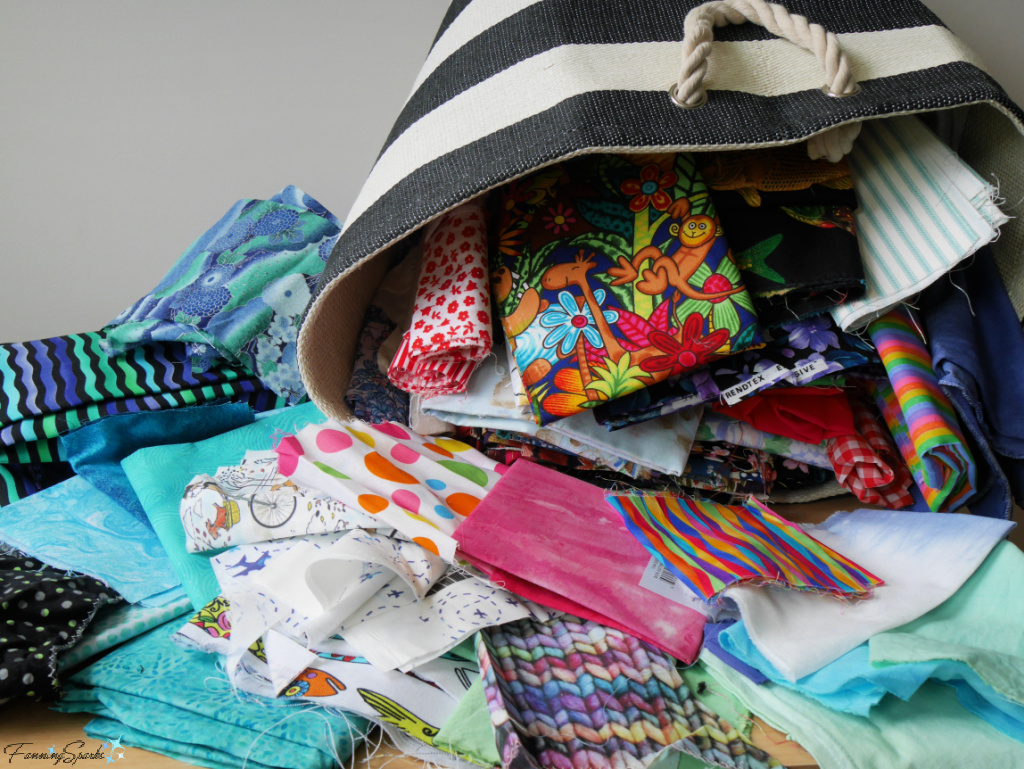 My Fabric Stash Spilling Out of Basket   @FanningSparks