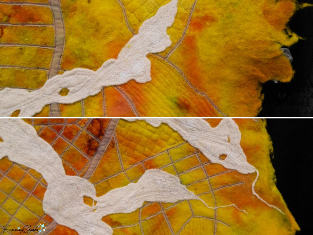 Snow Bones Climate Change Details by Jennifer Landau at SAQA Exhibition   @FanningSparks