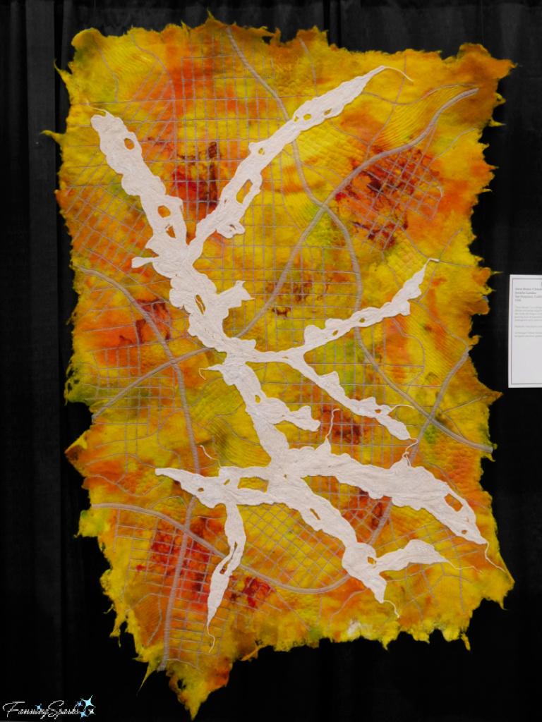 Snow Bones Climate Change by Jennifer Landau at SAQA Exhibition   @FanningSparks