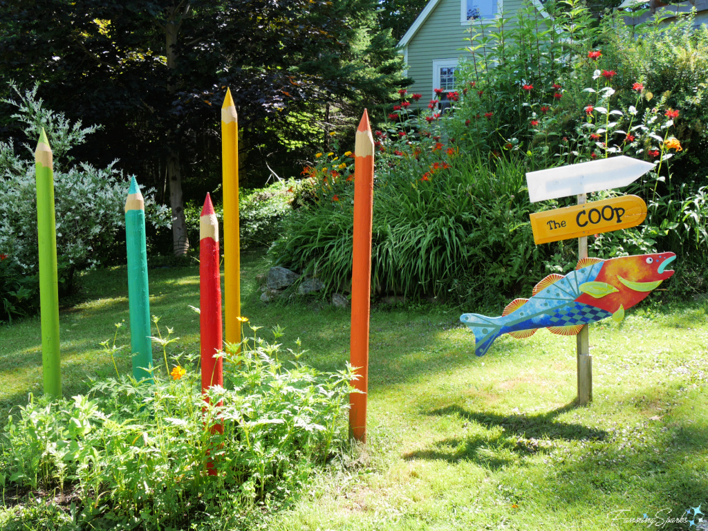 Colorful Gardens in Maritime Painted Saltbox in Petite Riviere NS   @FanningSparks