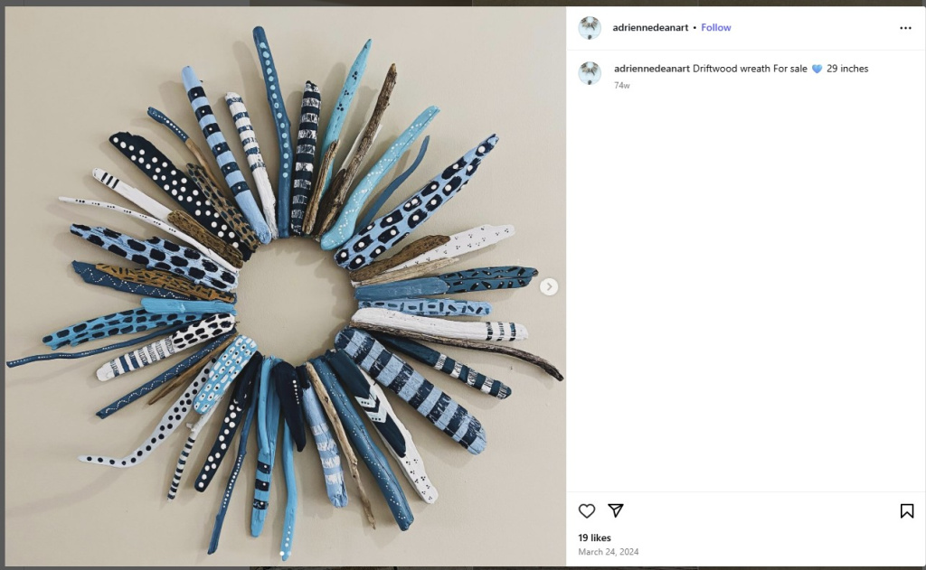 Driftwood Wreath by Adrienne Dean Art - from Instagram