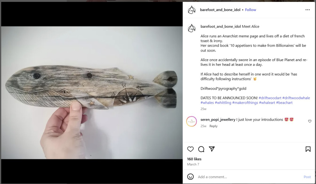 Meet Alice by Barefoot and Bone Idol - from Instagram