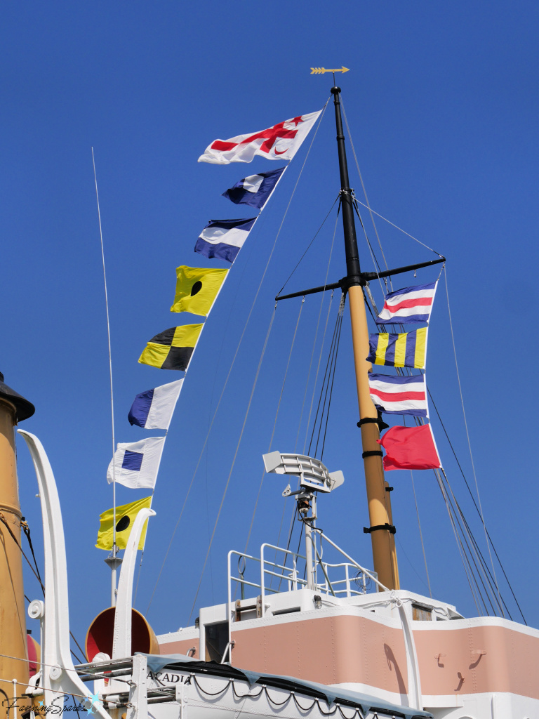 Flags on CSS Acadia at Maritime Museum of the Atlantic in Halifax NS   @FanningSparks