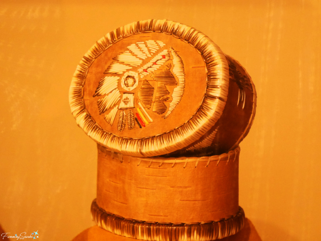 Mikmaw Quilled Chief on Birchbark Box at Millbrook Cultural and Heritage Centre   @FanningSparks