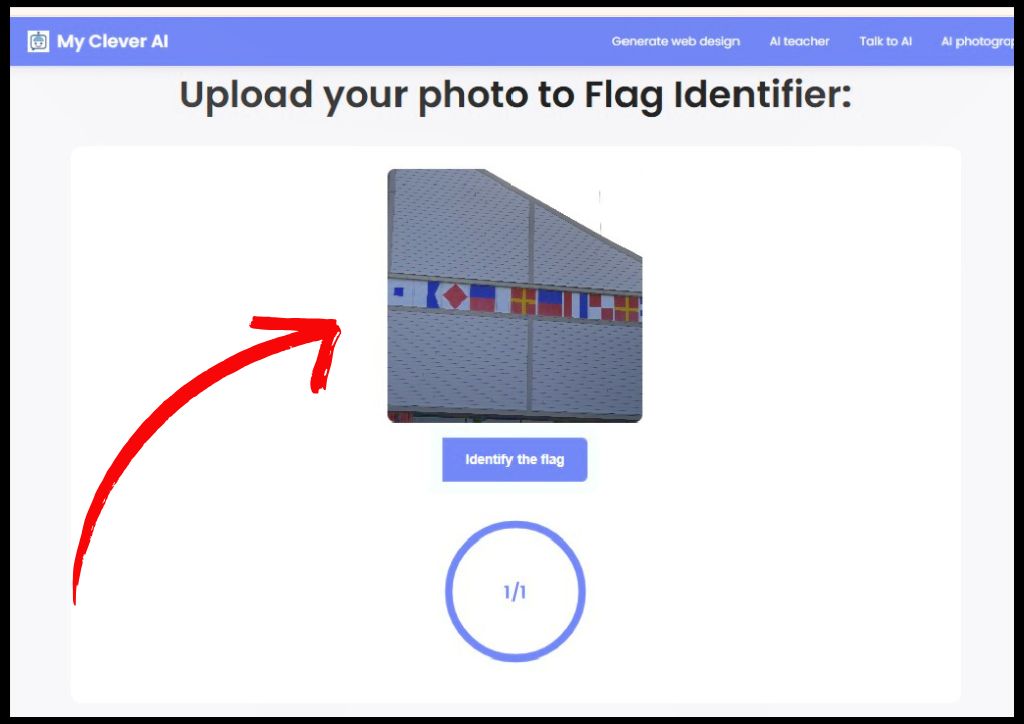 My Clever AI / Flag Identifier – Uploading Photo   @FanningSparks