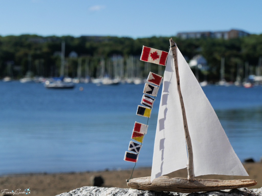 My Completed Signal Flag Driftwood Sailboat at Yacht Club @FanningSparks