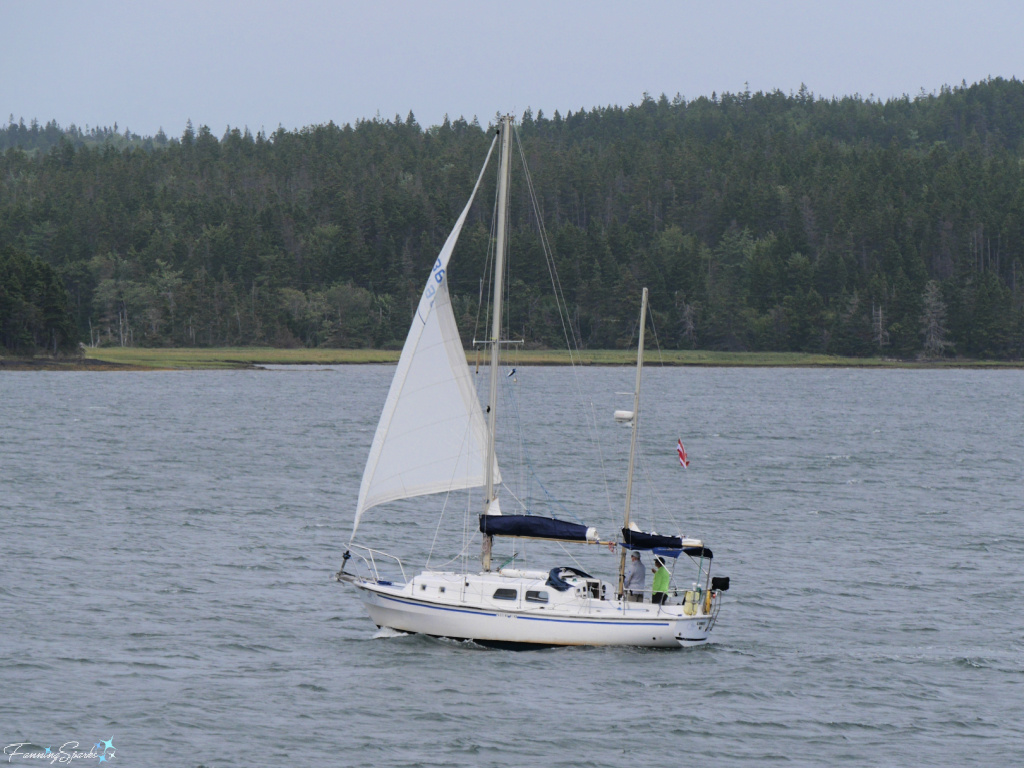 Sailboat in Water Viewed from Fort Point Museum LaHave Nova Scotia   @FanningSparks
