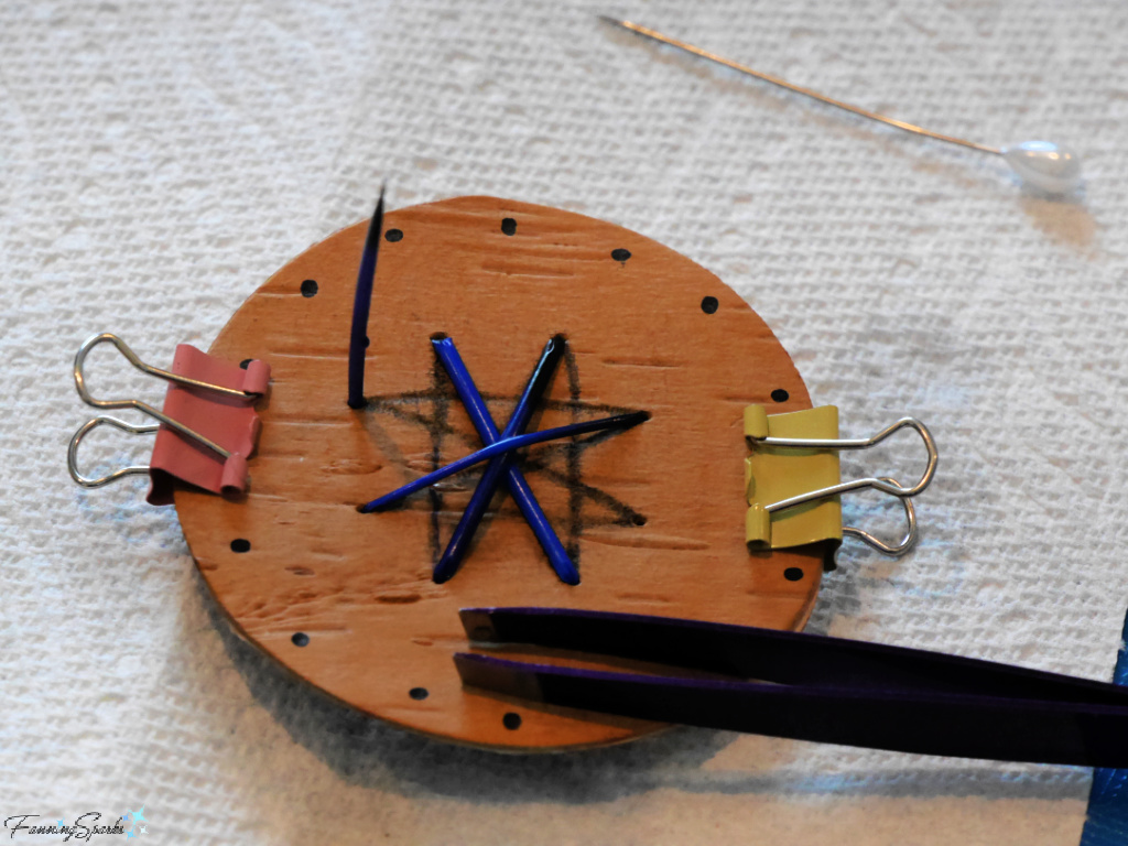 Stitching with Porcupine Quills on my Quill Medallion   @FanningSparks