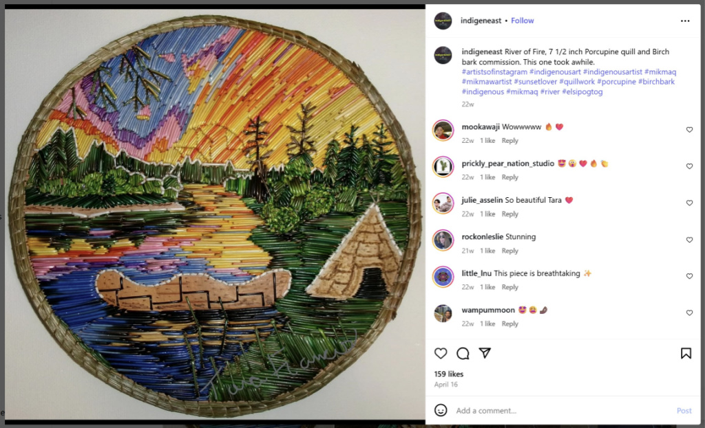 Tara Francis of IndigenEast Quilled Work – from Instagram