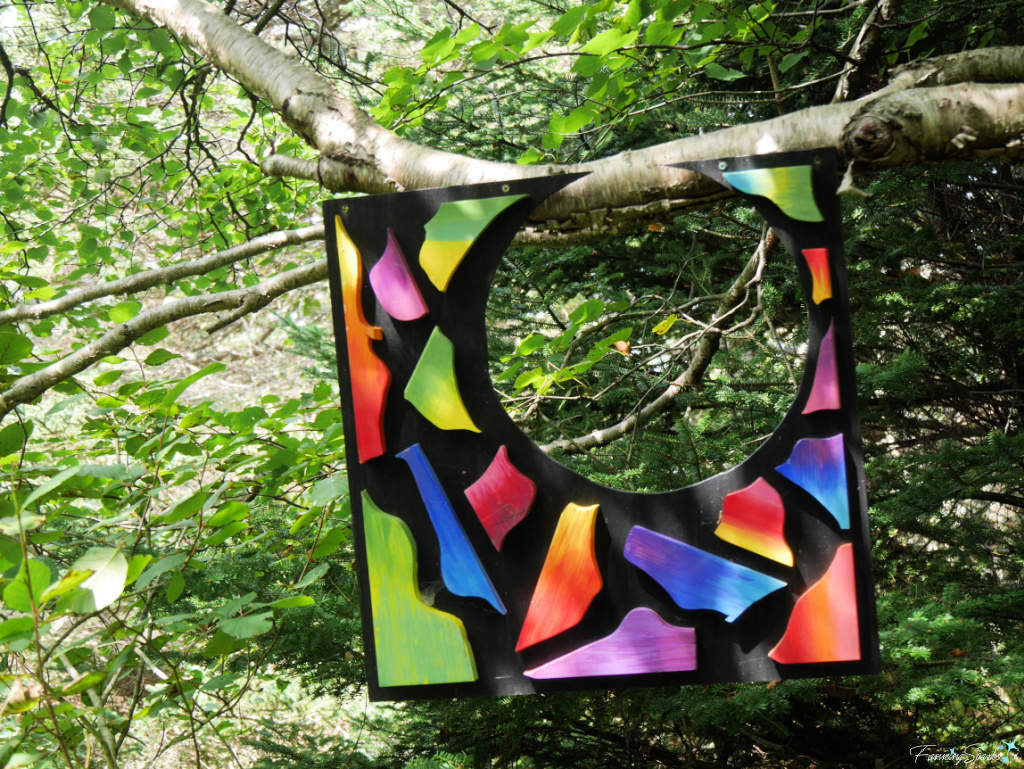 Closeup of Colorful Frame with Circular Cutout Along Bear Cove Road Nova Scotia   @FanningSparks