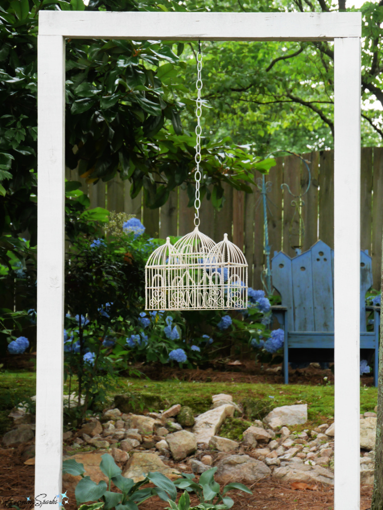 Large Frame with Birdcage in Garden in Douglasville Georgia   @FanningSparks