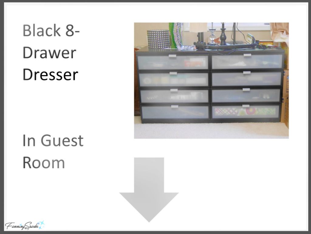 Black 8-Drawer Dresser Furniture Placement Sign   @FanningSparks