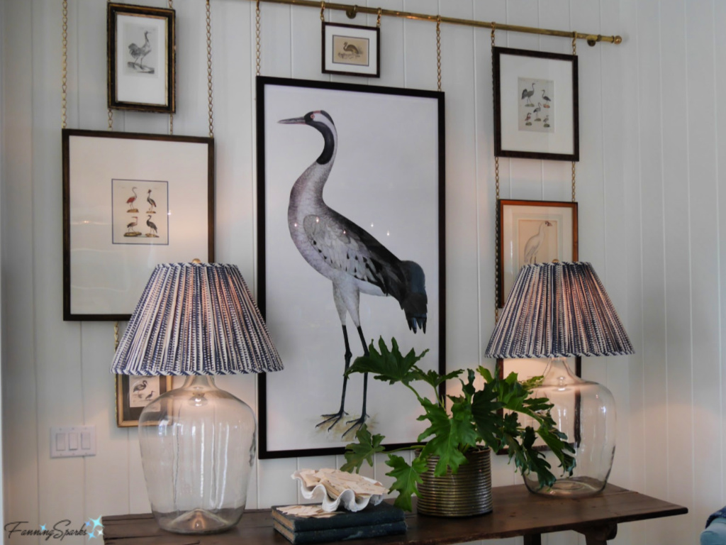Crane Themed Gallery Wall in 2019 Southern Living Idea House   @FanningSparks