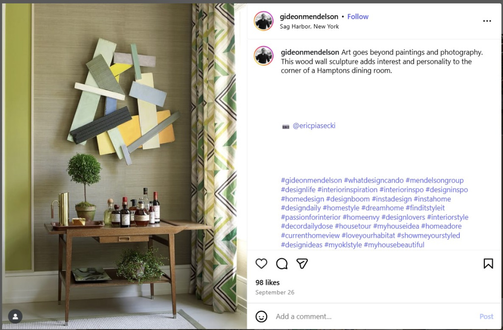 Featured Wood Wall Sculpture Designed by Gideon Mendelson – from Insta