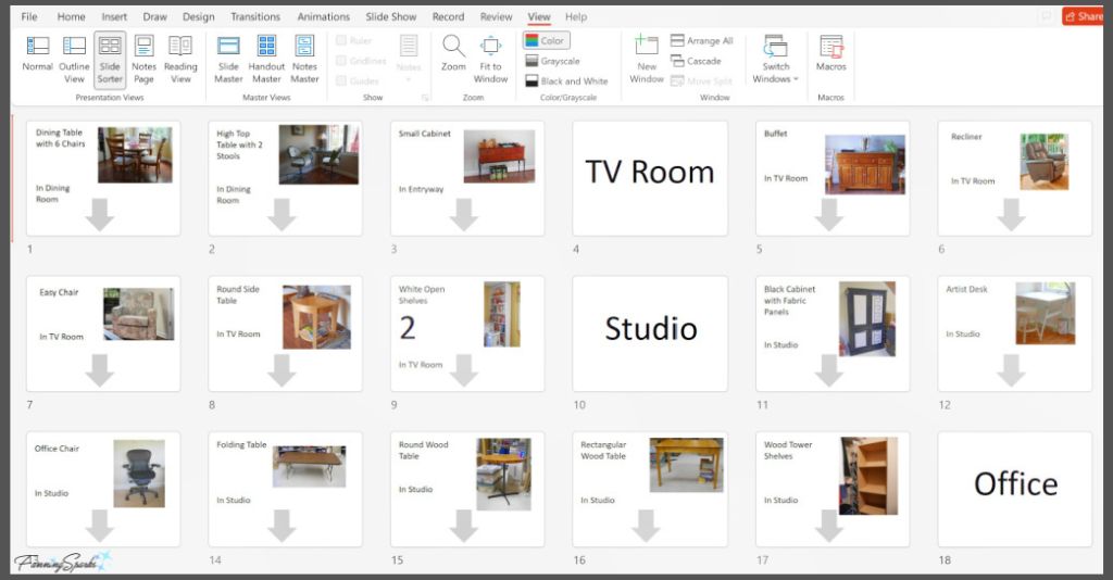Furniture Placement Signs in PowerPoint @FanningSparks