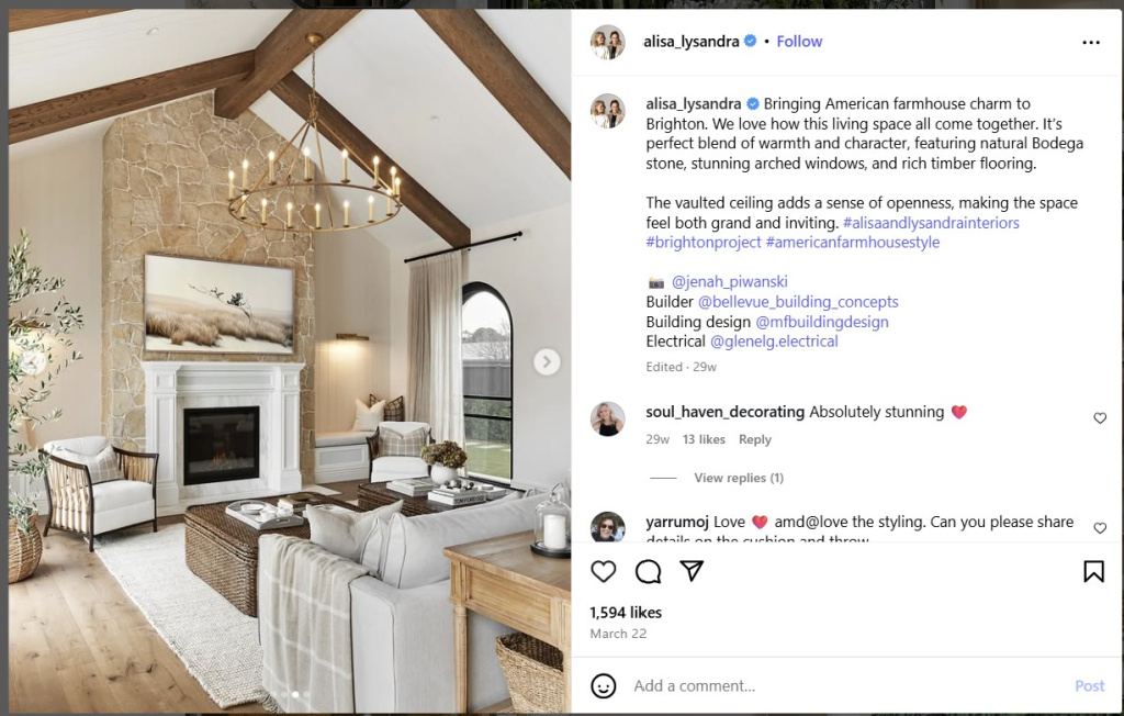 Large Artwork Over Fireplace Designed by Alisa and Lysandra - from Insta