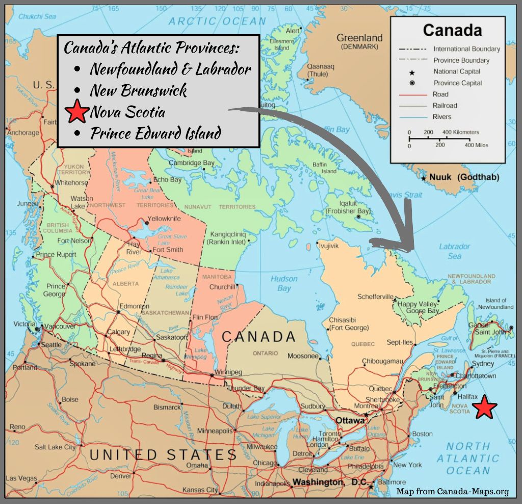 Map of Canada - With Atlantic Provinces Callout