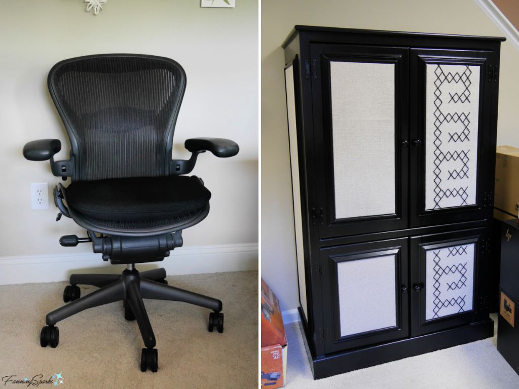 Office Chair and Maker’s Cabinet for Furniture Placement Sign   @FanningSparks