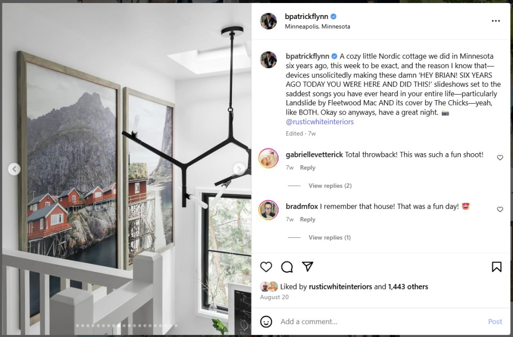 Pair of Large Paintings Over Stairs Designed by B Patrick Flynn – from Insta