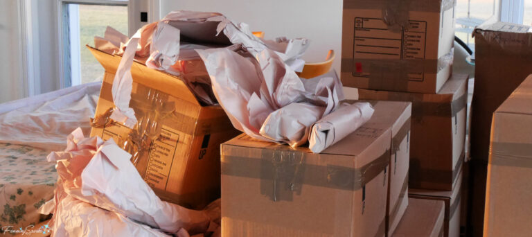 Unpacked Moving Boxes in Morning Sunlight @FanningSparks