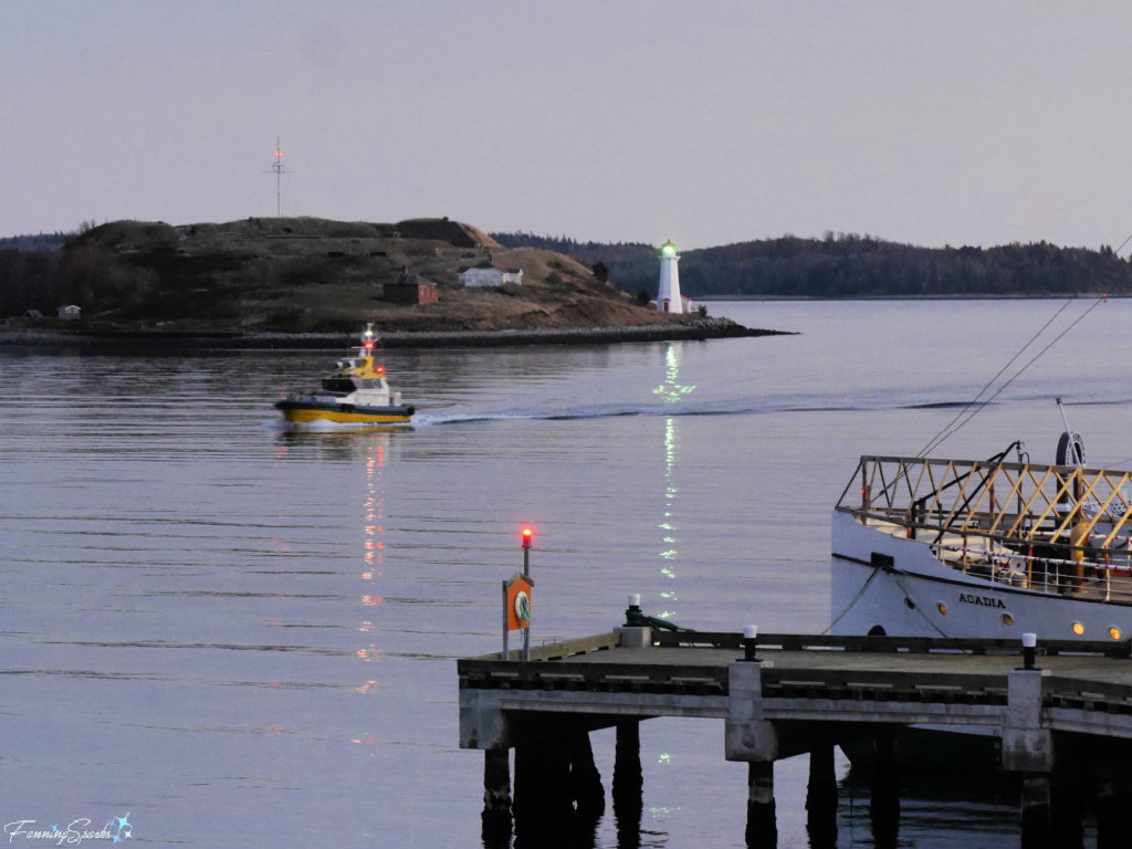 View of Pilot Boat and Georges Island from Tidal Beacon Tower in Halifax Nova Scotia   @FanningSparks