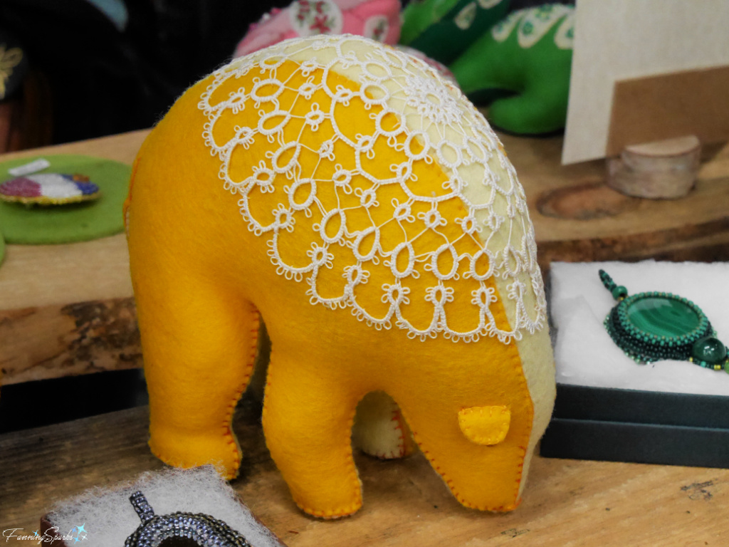 Bear with Repurposed Doily by BedlamCats Studio    @FanningSparks