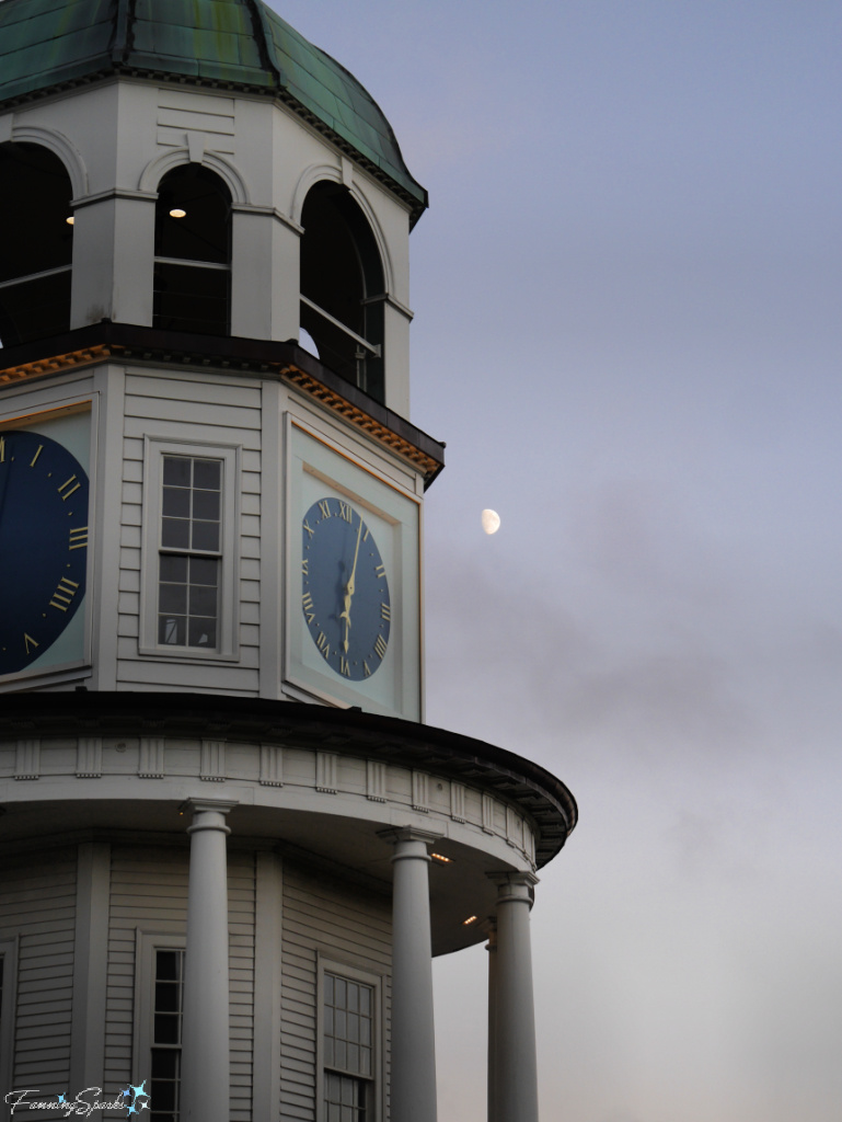 Moon Rising Over Halifax Tower Clock in NS   @FanningSparks