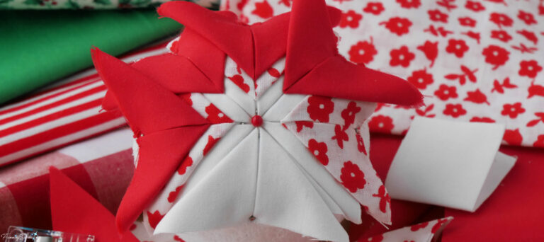 Quilted Star in Progress with Supplies @FanningSparks