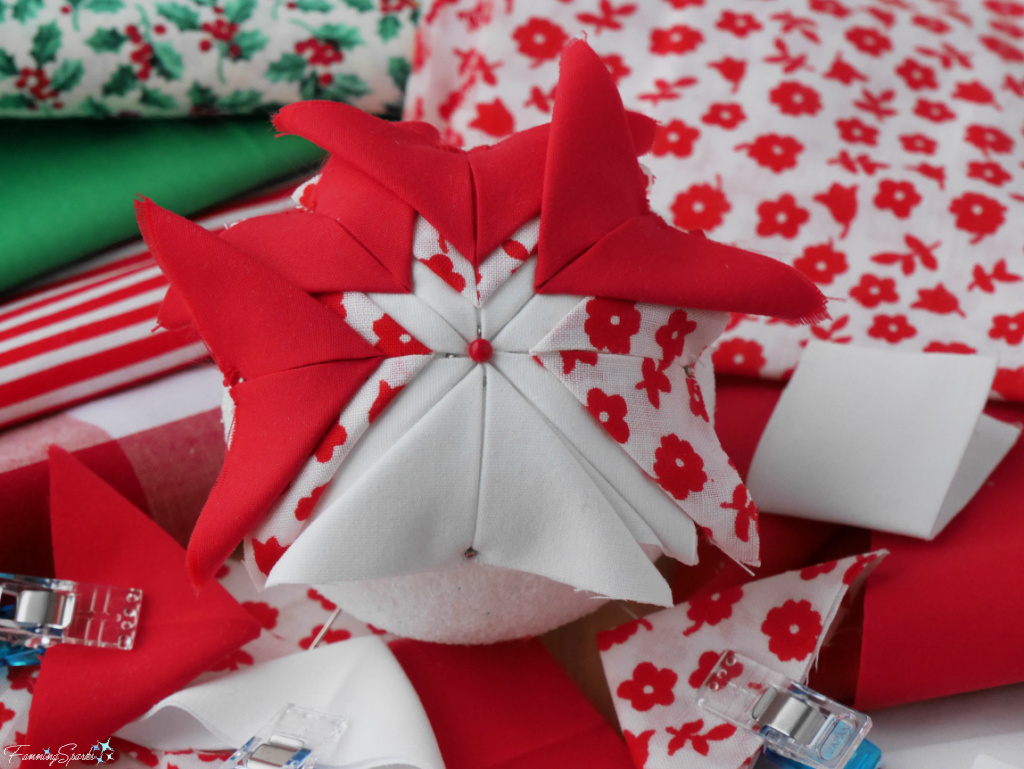 Quilted Star in Progress with Supplies   @FanningSparks