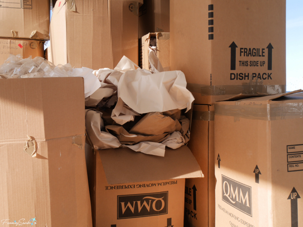 Cardboard Moving Boxes and Packing Paper   @FanningSparks