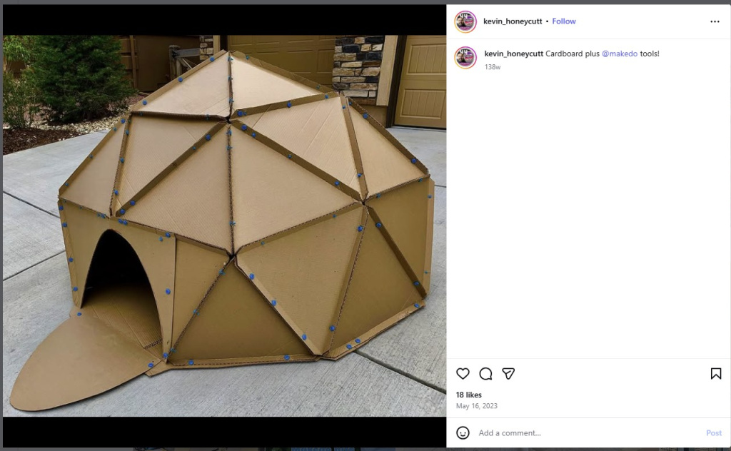 Makedo Example - Geodesic dome by Kevin Honeycutt - from Insta