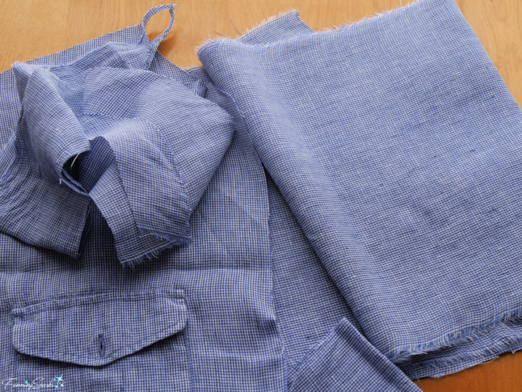 Reclaimed Fabric Cut from Thrifted Shirt   @FanningSparks