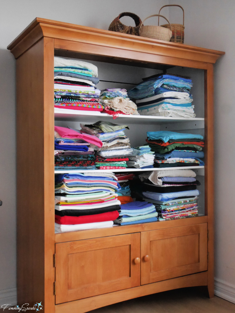 Remodeled Cabinet with Fabric Stash   @FanningSparks