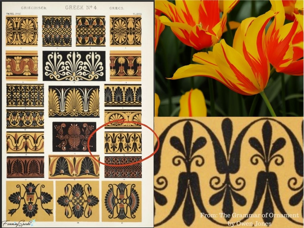 Tulip Design from Greek No 4 The Grammar of Ornament by Owen Jones   @FanningSparks