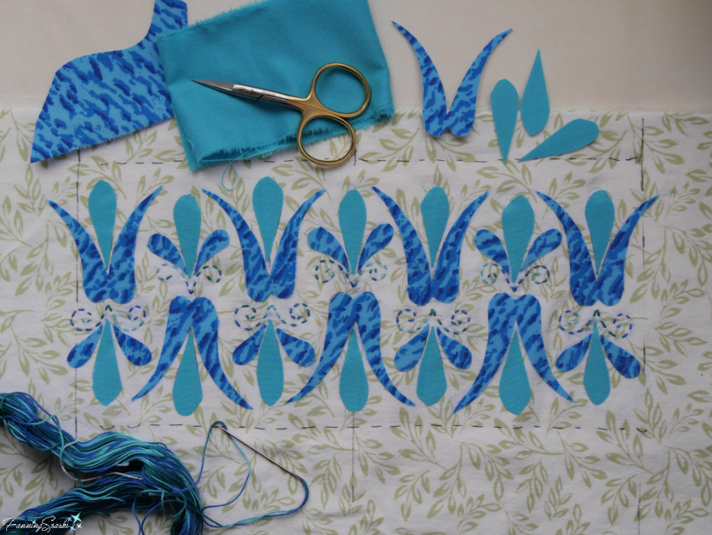 Tulip-Inspired Design in Raw-Edge Applique Work in Progress   @FanningSparks